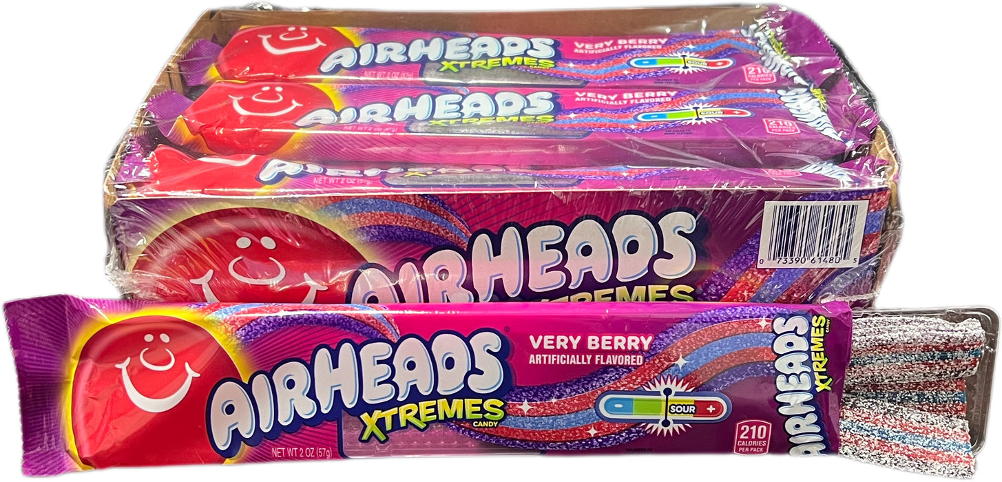 Airheads Xtreme Sour Belts 2oz Very Berry