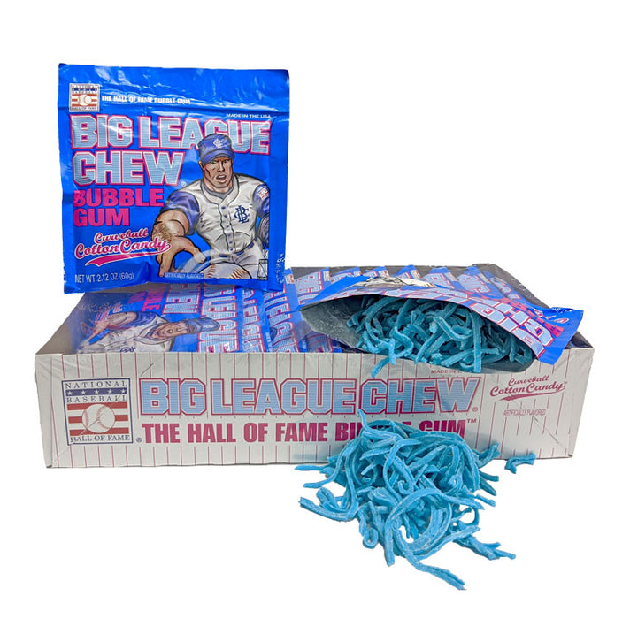 Big League Chew Curveball Cotton Candy Gum 2.12oz Pack or 12 Count Box