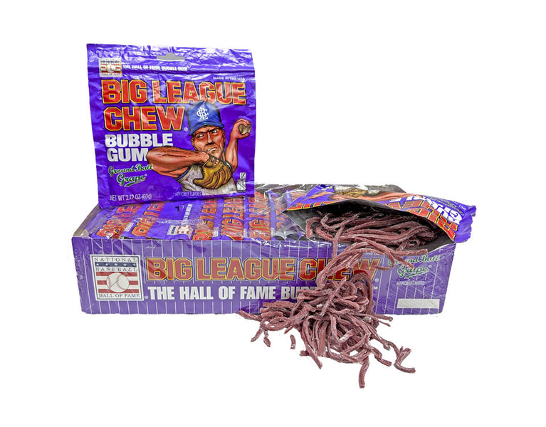 Big League Chew Ground Ball Grape Gum 2.12oz Pack or 12 Count Box
