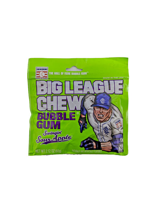 Big League Chew Swingin' Sour Apple Gum 2.12oz Pack or 12 Count Box