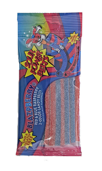 DISCONTINUED ITEM - Sour Power Belts Blazpberry 1.75oz Package or 24 Count
