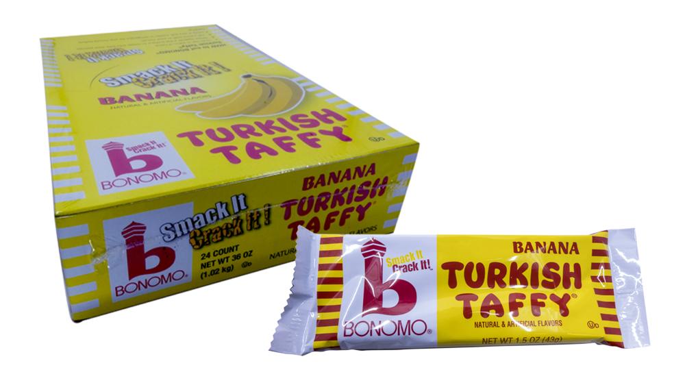 Bonomo Turkish Taffy Banana 1.5oz Bar or 24 Count Box