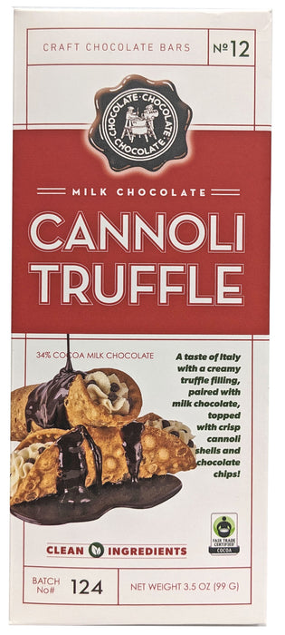 Craft Chocolate 3.5oz Bar Milk Chocolate Cannoli Truffle