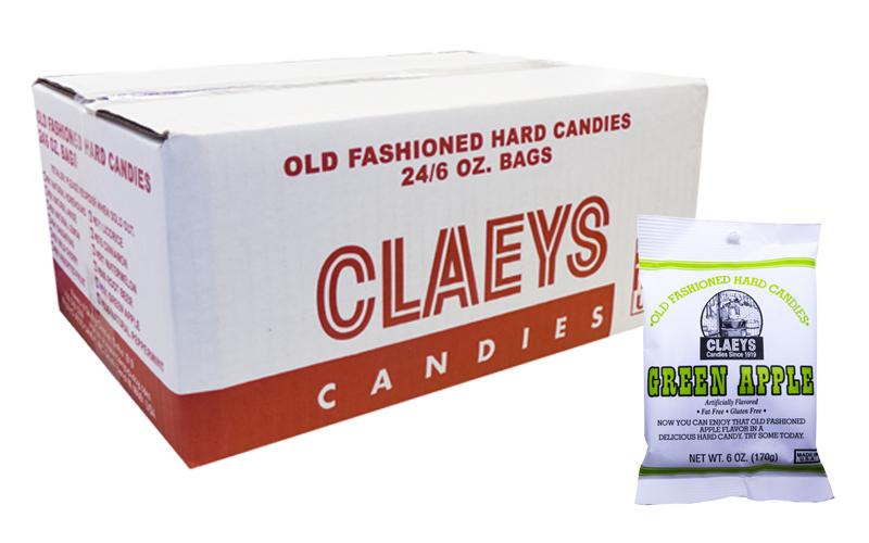 Claeys Candy Green Apple 6oz Bag or 24 Count Box