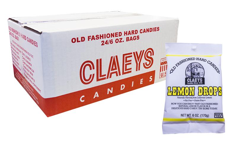Claeys Candy Lemon 6oz Bag or 24 Count Box