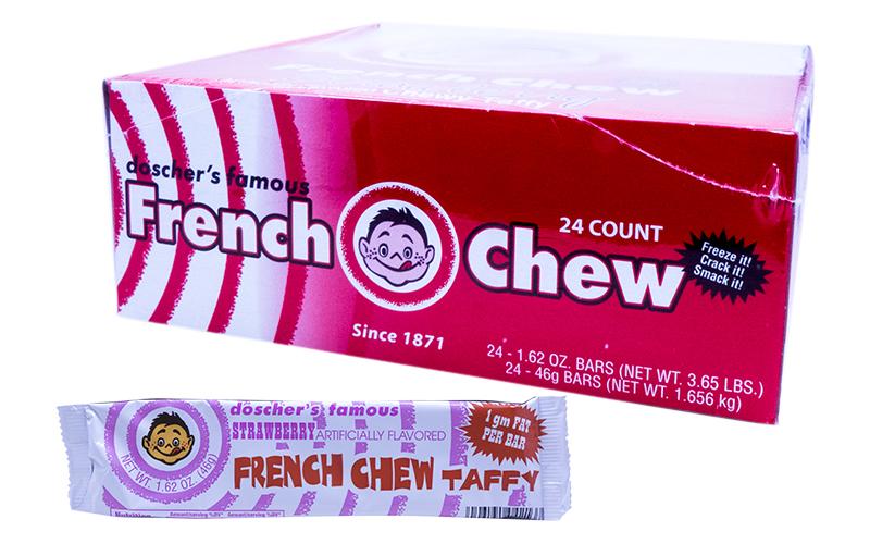 Doscher's Strawberry French Chew Taffy 1.5oz Bar or 24 Count Box