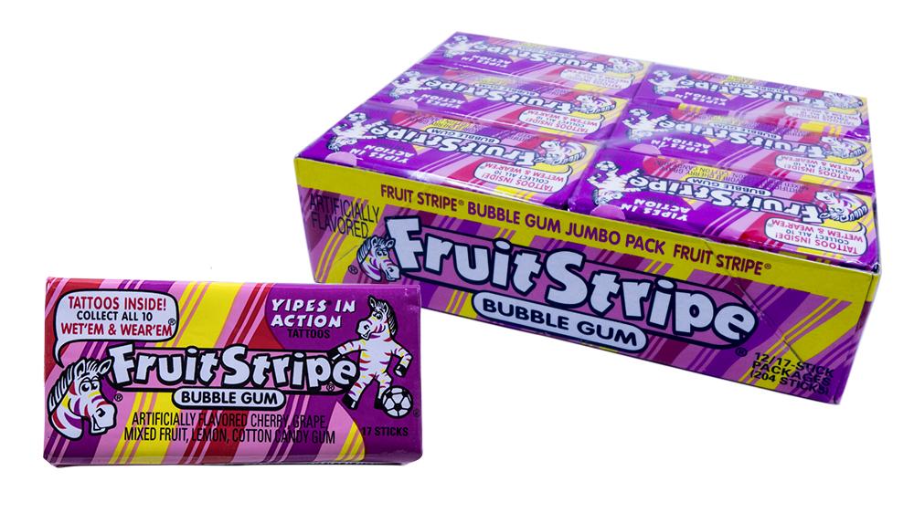 DISCONTINUED ITEM - Fruit Stripe Gum Bubble Gum 17 Stick or 12 Count Box