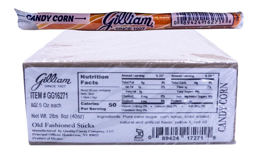 Gilliam .5oz Candy Sticks Candy Corn 80 Count Box