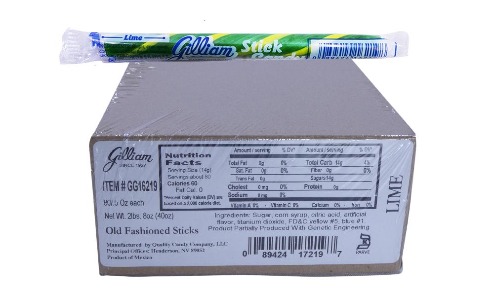 Gilliam .5oz Candy Sticks Lime 80 Count Box