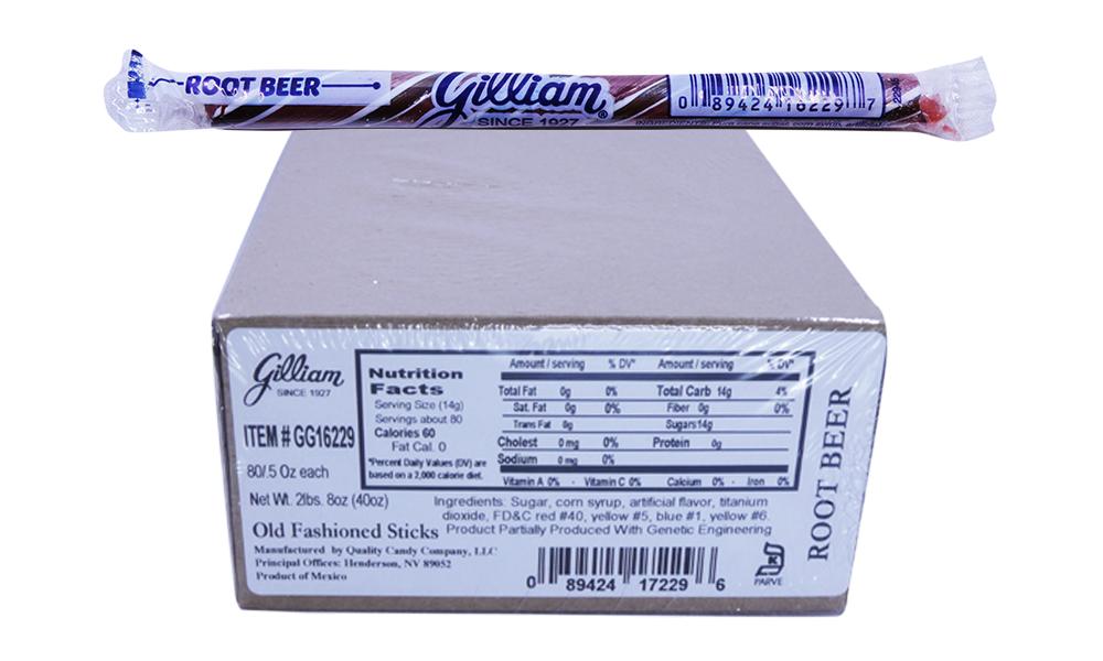 Gilliam .5oz Candy Sticks Root Beer 80 Count Box