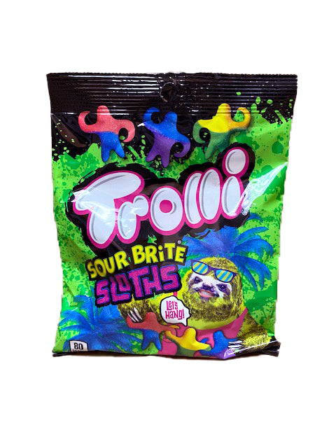 Trolli Sour Brite Sloths Gummi 4.5oz Bag or 12 Count
