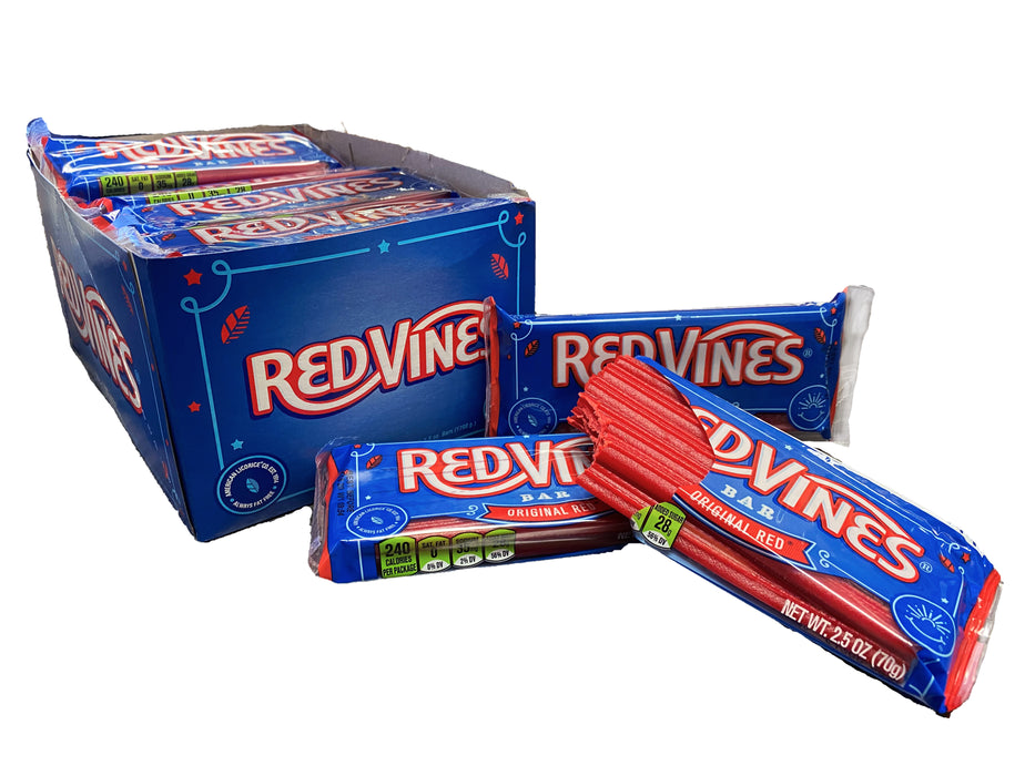 Licorice Red Vines 2.5oz Bar or 24 Count Box