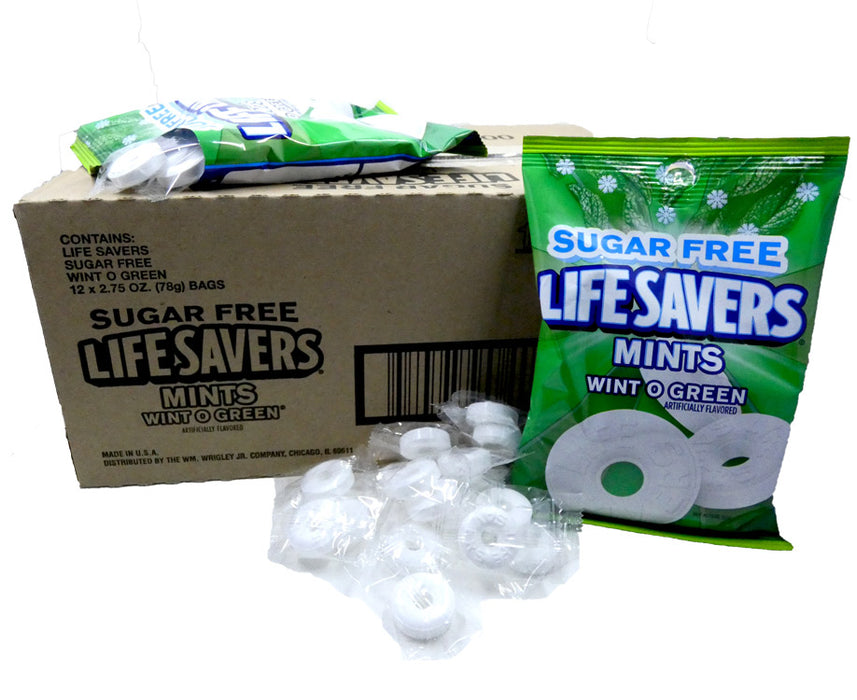 Life Savers Sugar Free Wint-O-Green 2.75oz Bag or 12 Count Box