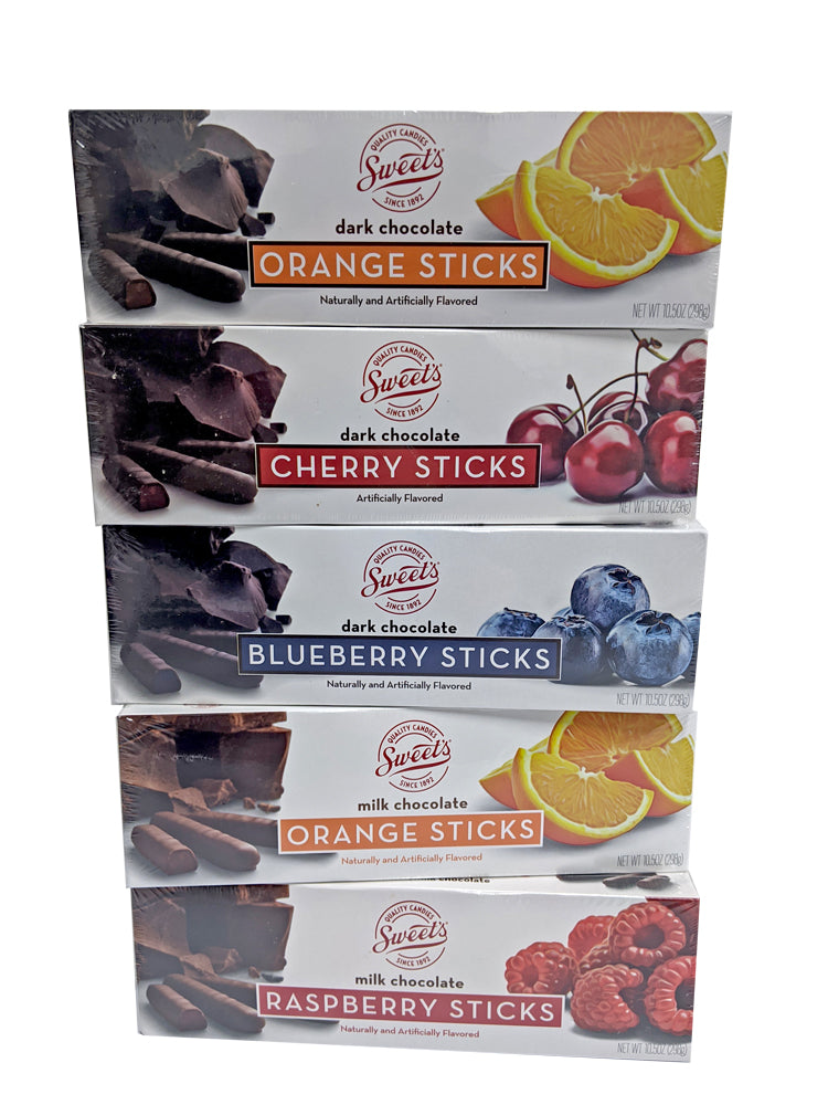 Milk Chocolate Covered Orange Jelly Candy Sticks: 10.5-Ounce Gift Box