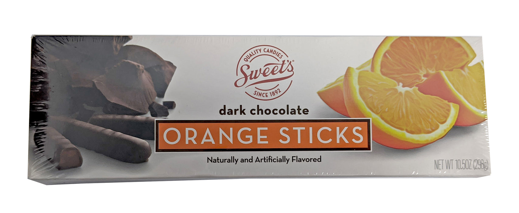 Sweet's Candy Dark Chocolate Sticks, Orange, 4 Pack; (10.5 oz