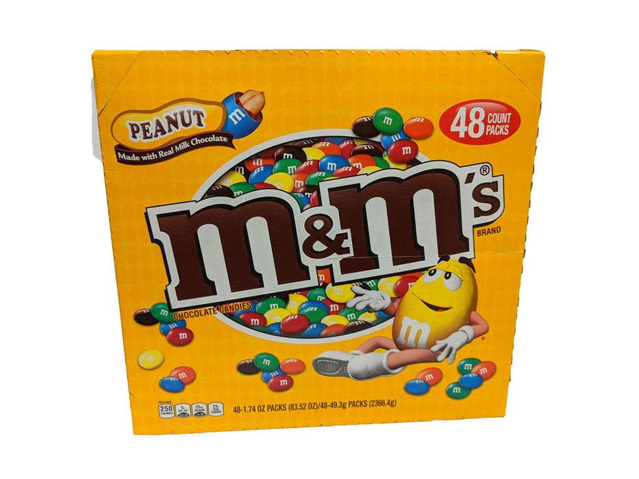 M & M Milk Chocolate Peanut 1.74oz Bag or 48 Count Box