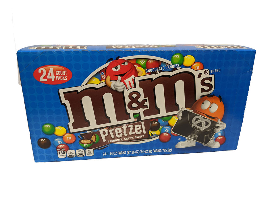 M & M Milk Chocolate Pretzel 1.14oz Bag or 24 Count Box