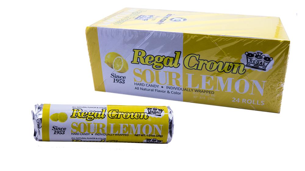 Regal Crown Sour Lemon 1.01oz Roll or 24 Count Box — b.a. Sweetie Candy ...