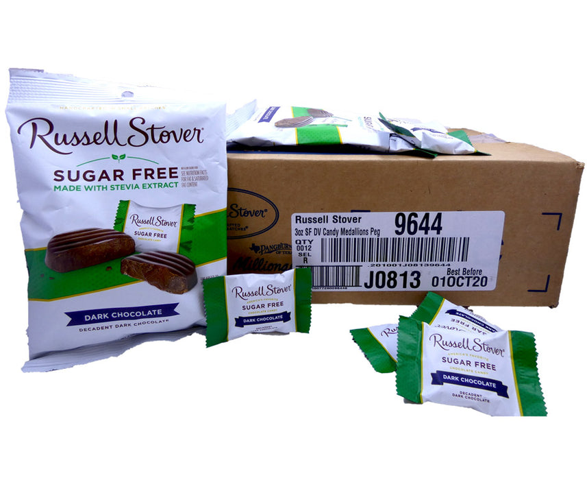 DISCONTINUED ITEM - Russell Stover Sugar Free Dark Chocolate 3oz Bag or 12 Count Box