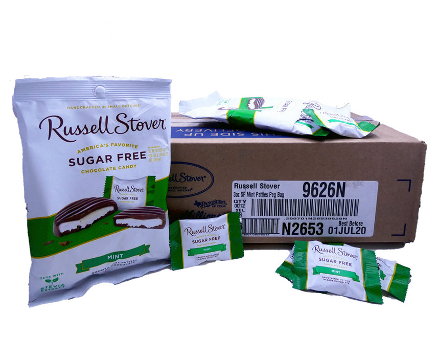 DISCONTINUED ITEM - Russell Stover Sugar Free Mint Patties 3oz Bag or 12 Count Box