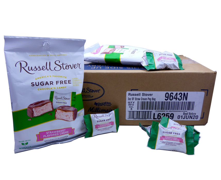 DISCONTINUED ITEM - Russell Stover Sugar Free Strawberry Cream 3oz Bag or 12 Count Box