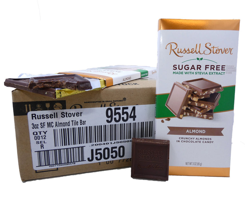 DISCONTINUED ITEM - Russell Stover Sugar Free Chocolate Almond 3oz Bar or 12 Count Box