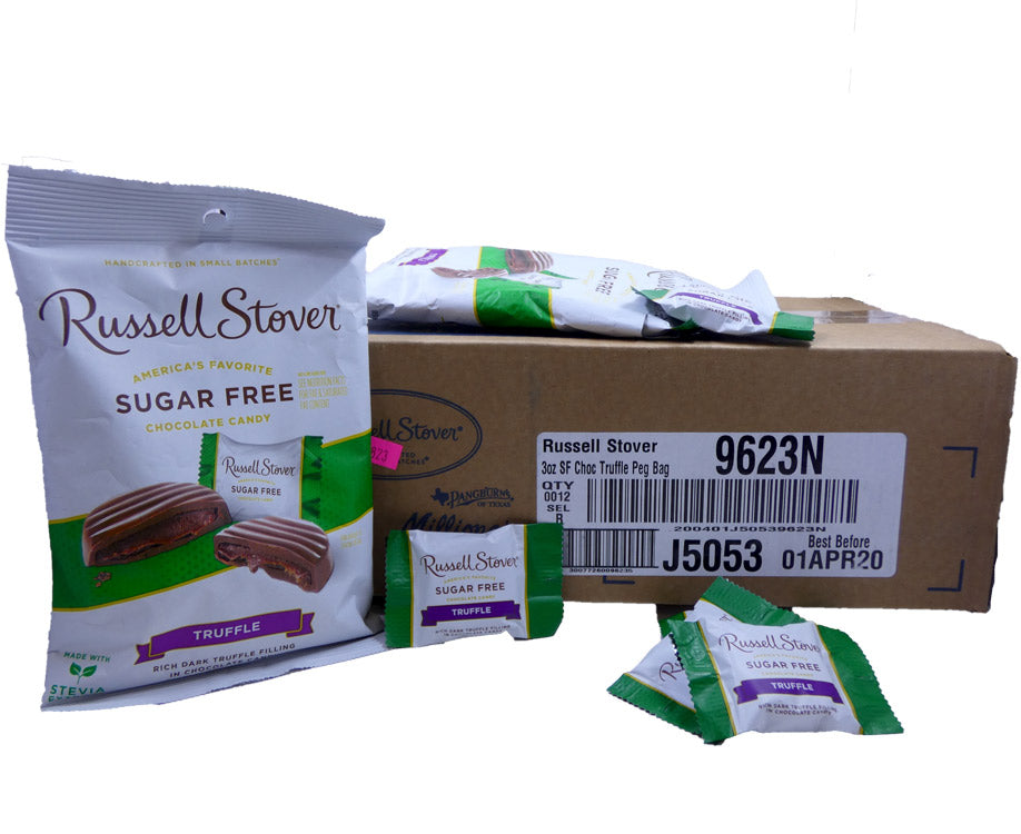 RUSSELL STOVER Sugar Free Dark Chocolate Candy, 3 oz. bag (≈ 6 pieces)