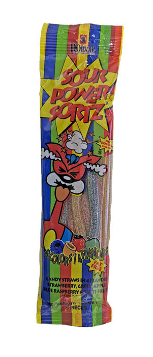 Sour Power Straws Sortz 1.75oz Package or 24 Count