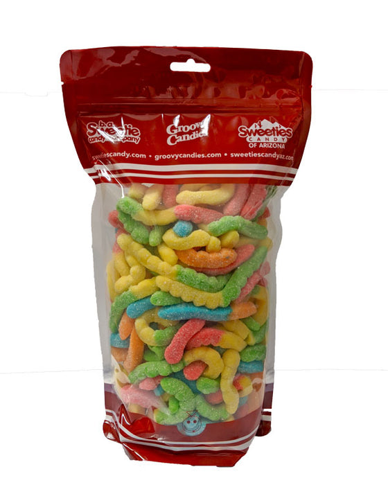 Gummi Worms Sour Neon Assorted 4" Bulk