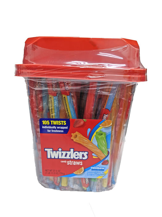 DISCONTINUED ITEM - Twizzlers Straws Rainbow Assorted 105 Count Jar