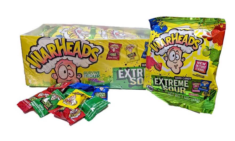 Warheads Hard Candy 1oz Bag Assorted Sour — b.a. Sweetie Candy Store
