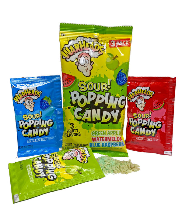 Warheads .74oz Bag 3 Count Popping Candy