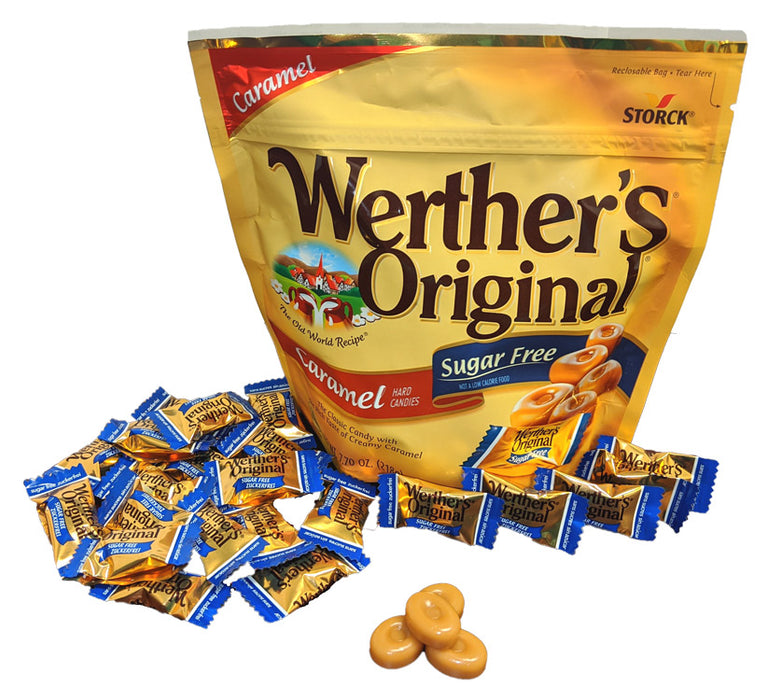 Werther's Original Sugar Free Hard Candies 7.7 oz Bag or 12 Count Box ...