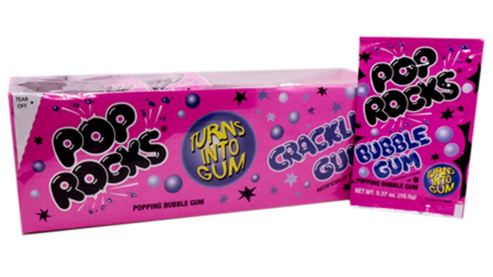 Pop Rocks Bubble Gum .33oz Pack or 24 Count Box