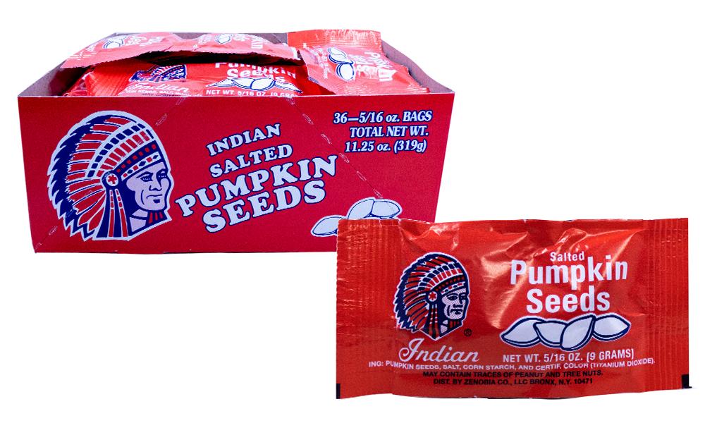 Pumpkin Seeds Indian Brand 9gr Pack or 36 Count Box